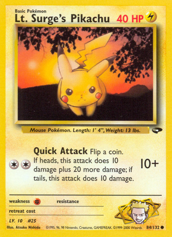 Gym Challenge Lt. Surge's Pikachu #84/132 unlimited